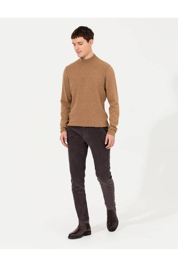 To'q kulrang ingichka o'tirgan kanvas shim - 1