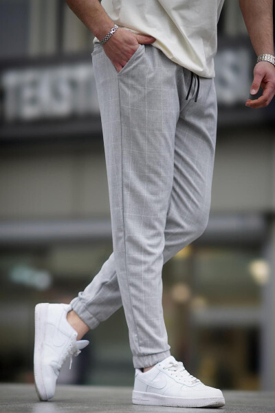 To'q sariq rangli ekoseli jogger Mad4081 