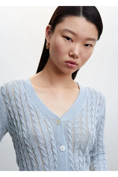 To'qilgan naqshli kesilgan kardigan - 7