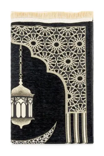 To'qimalangan Şenil Gilam - Qora Rang - 6
