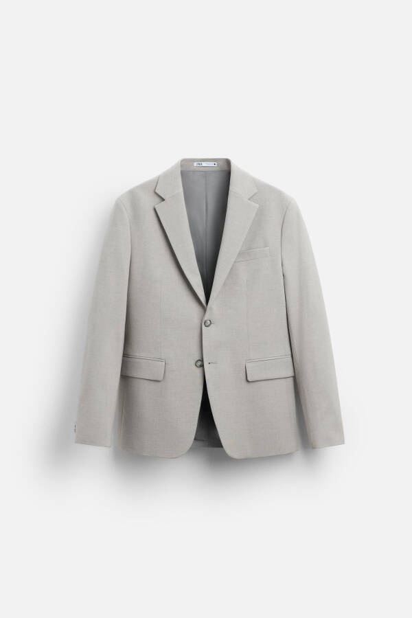 To'qimalgan Klassik Blazer - Tosh - 6