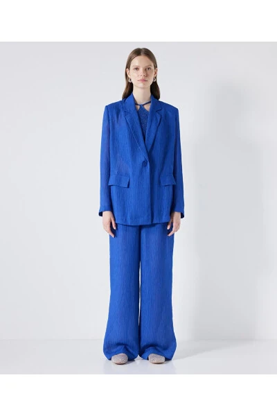 To'qimalgan Yolg'iz Tugmali Blazer - İPEKYOL