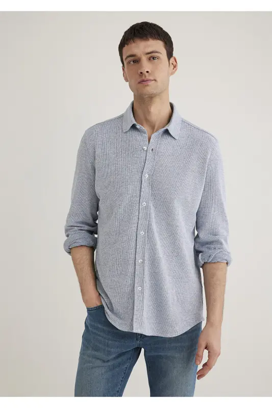 To‘qimali ko‘ylak Slim Fit / Tor Kesim 0211524-70764-M - 1