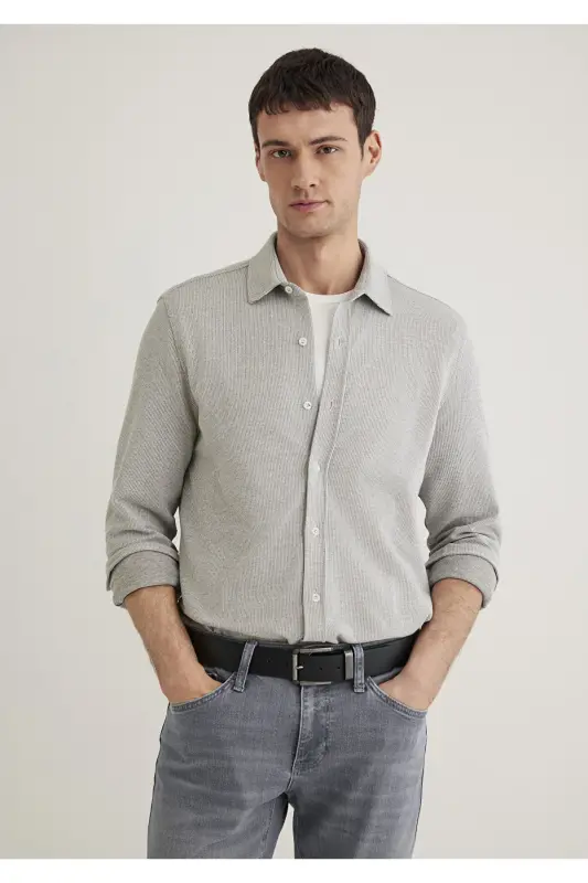 To'qimali ko'ylak Slim Fit / Tor kesim 0211524-86961-Y - 2
