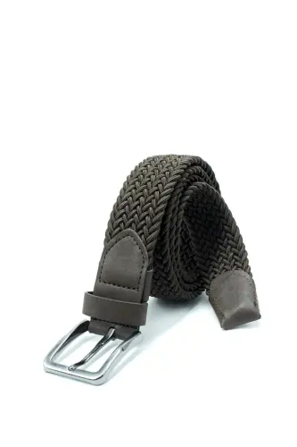 To'quv elastik kamar 3,5 sm - Short kamar - Jinsi kamar - Kanvas shim kamar - Jigarrang-JIGARRANG - 3