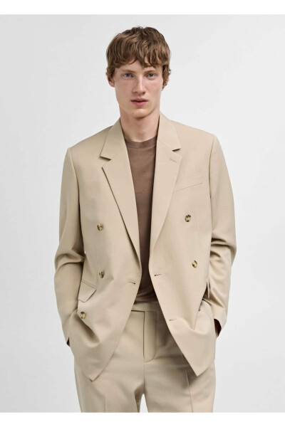 Tor doiralari kesilgan ikki qatorli blazer - MANGO MAN (1)