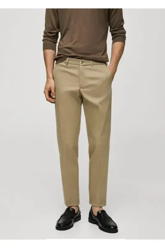 Tor kesimli chino shim - Xaki Rangi - MANGO MAN