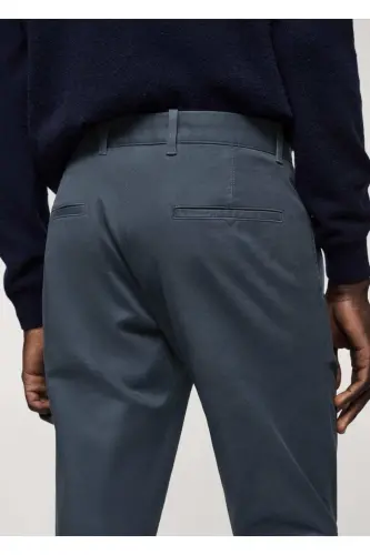 Tor kesimli serj chino shim - Moviy indigo - 8