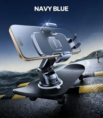 TORRAS 2025【Strongest Suction & Ultra-Durable】 Phone Holders for Your Car,【Patent & Safety Certs】 Car Phone Holder Mount Truck Stand for Dashboard Windshield Vent for iPhone 17 16 15 14 13, Navy Blue - 1