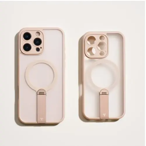 TORRAS 360 Spin Stand Magnetic iPhone 16 Pro Max uchun g'ilof, [To'liq kamera himoyasi][MagSafe uchun mos] [16FT harbiy darajadagi tushishdan himoya] PC & TPU g'ilof 16 Pro Max(6.9