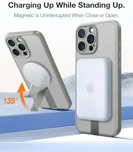 TORRAS 360°Stand Magnetic Case for iPhone 16 Pro Max Case, [Full Camera Protection][Fit for MagSafe] [16FT Mil-Grade Drop Protection] Case for 16 Pro Max iPhone Case Kickstand(6.9