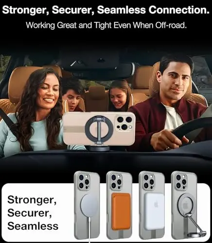 TORRAS 360°Stand Magnetic Case for iPhone 16 Pro Max Case, [Full Camera Protection][Fit for MagSafe] [16FT Mil-Grade Drop Protection] Case for 16 Pro Max iPhone Case Kickstand(6.9