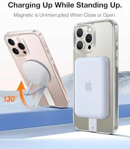 TORRAS 360°Stand Magnetic Case for iPhone 16 Pro Max Case,[Full Camera Protection][Fit for MagSafe] [16FT Mil-Grade Drop Protection]Case for 16 Pro Max iPhone Case with Kickstand(6.9