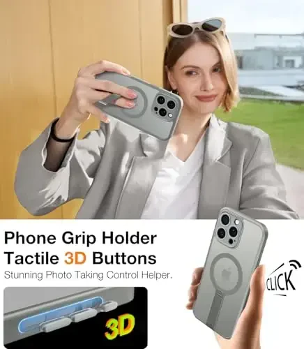 TORRAS 360°Stand Magnetic Case for iPhone 16 Pro Max Case, [Full Camera Protection][Fit for MagSafe] [16FT Mil-Grade Drop Protection] Case for 16 Pro Max iPhone Case Kickstand(6.9