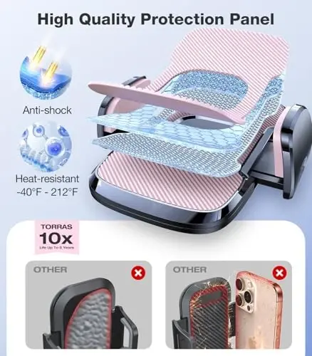 TORRAS Pink Phone Holders for Your Car【Ultra-Durable & Strongest Suction】, Universal Car Phone Holder Mount Truck Cradle Stand for Dashboard Windshield Vent, Pink Car Accessories - 12