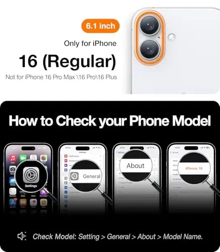 TORRAS Crystal Clear uchun iPhone 16 G‘ilofi, [Sarg‘ayishga qarshi][Harbiy darajadagi himoya], Yupqa shaffof tirnalishga qarshi orqa qism, Yumshoq bamper, Sirpanmaydigan himoya telefon g‘ilofi, Shaffof 6.1