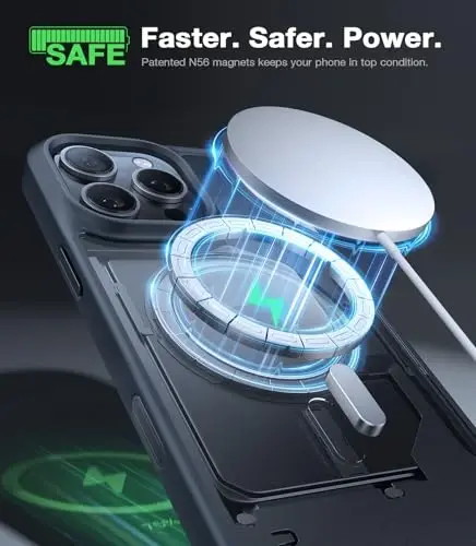 TORRAS for iPhone 16 Pro Case Translucent Matte Black | Compatible with MagSafe, Military Grade Drop Protection, Stronger Magnetic, Shockproof Airbag, Camera Control, Color Buttons, Slim Anti-Scratch - 4