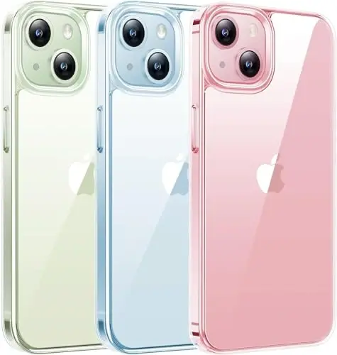 TORRAS Diamond Clear iPhone 15 учун мо‘лжалланган қутӣ [ҳеч қачон сариқмайдиган] [ҳарбий даражада қулашига чидамли] Қаттиқ ПК орқа Эгилувчан зарба уришига чидамли Ҳимояловчи Ингичка Нозик телефон қутиси iPhone 15 учун қутӣ 6,1 дюйм, Шаффоф - 1