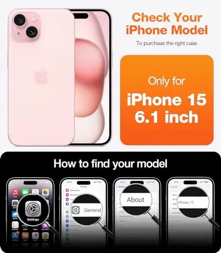 TORRAS Diamond Clear iPhone 15 учун мо‘лжалланган қутӣ [ҳеч қачон сариқмайдиган] [ҳарбий даражада қулашига чидамли] Қаттиқ ПК орқа Эгилувчан зарба уришига чидамли Ҳимояловчи Ингичка Нозик телефон қутиси iPhone 15 учун қутӣ 6,1 дюйм, Шаффоф - 2