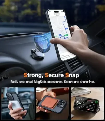 TORRAS для iPhone 14 Pro Max чехол полупрозрачный черный | Сильный магнитный и бесшовный стенд, подходит для MagSafe, защита от падения военного класса, прочная регулируемая встроенная подставка, тонкое матовое покрытие - 4