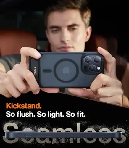 TORRAS for iPhone 13 Pro Max Case Translucent Black | Strong Magnetic & Seamless Stand, Fit for MagSafe, Military-Grade Drop Protection, Sturdy Adjustable Built-in Kickstand, Slim Matte Finish - 6