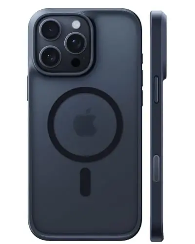 TORRAS for iPhone 15 Pro Case Magnetic Shockproof, [Military-Grade Drop Tested] [Compatible with MagSafe] Translucent Slim Protective Anti-Scratch Anti-Fingerprint Guardian Mag 2023, Black Titanium 