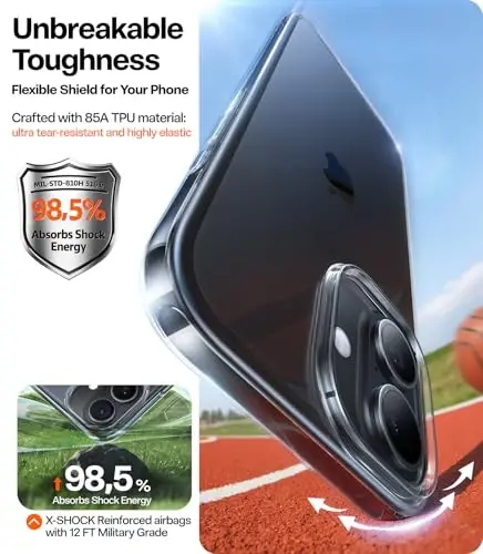 TORRAS for iPhone 17 Case Crystal Clear, [Anti-Yellowing][Military-Grade Protection], Ultra Slim Transparent Anti-Scratch Back, Soft Bumper, Non-Slip Protective Phone Cover, Clear 6.3