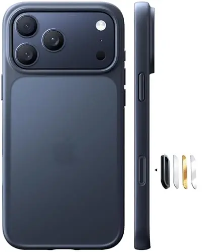 TORRAS for iPhone 17 Pro Case, Beyond Military-Grade Protection, Camera Control Button, DIY Buttons, Translucent Matte Slim Thin Shockproof Hard Back Anti-Scratch Phone case for iPhone 17 Pro, Black - 1