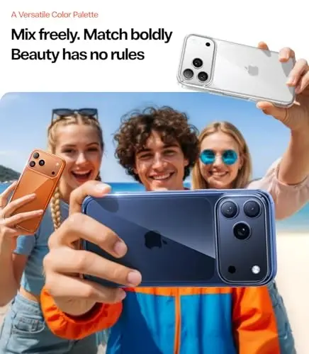 TORRAS for iPhone 17 Pro Case Crystal Blue, Ultra-Thin, 2025 Upgraded Non-Yellowing, Military-Grade Protection, Slim Case for iPhone 17 Pro Phone Case, Soft, Anti-Scratch, Blue - 5