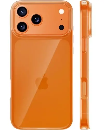 TORRAS for iPhone 17 Pro Case Crystal Orange, Ultra-Thin, 2025 Upgraded Non-Yellowing, Military-Grade Protection, Slim Case for iPhone 17 Pro Phone Case, Soft, Anti-Scratch, Orange 
