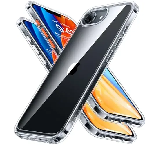 TORRAS Guardian Diamond Clear for iPhone 16e Case 2025, [Non-Yellowing] Military-Grade Test Protection Durable 16e Case Slim Thin Anti-Scratch DIY-Buttons Hard PC Back Case for iPhone 16e 6.1