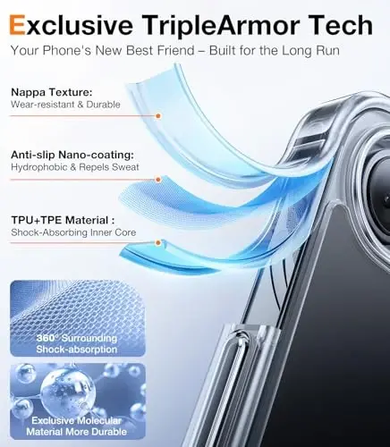 TORRAS Guardian Diamond Clear for iPhone 16e Case 2025, [Non-Yellowing] Military-Grade Test Protection Durable 16e Case Slim Thin Anti-Scratch DIY-Buttons Hard PC Back Case for iPhone 16e 6.1