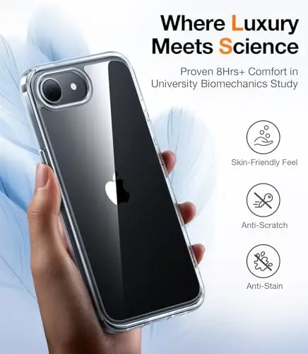 TORRAS Guardian Diamond Clear for iPhone 16e Case 2025, [Non-Yellowing] Military-Grade Test Protection Durable 16e Case Slim Thin Anti-Scratch DIY-Buttons Hard PC Back Case for iPhone 16e 6.1