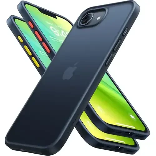 TORRAS Guardian Shockproof for iPhone 16e Case 2025, Military Grade Test Protection 16e Phone Case Slim Thin Durable DIY Buttons Anti Scratch Translucent Matte Hard Back Case for 16e Case 6.1