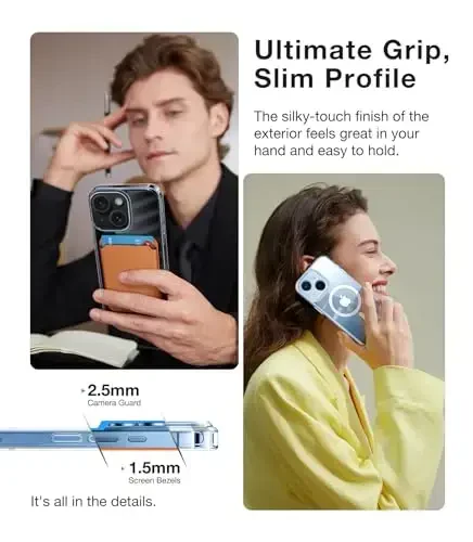 TORRAS iPhone 13 Case/iPhone 14 Case uchun, [MagSafe bilan mos][Harbiy darajadagi himoya va chidamli] Magnit zarbga chidamli tirnalishga qarshi gibrid ingichka telefon qutisi iPhone 13/14, shaffof - 6