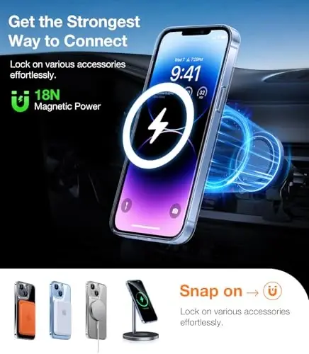 TORRAS iPhone 13 Case/iPhone 14 Case uchun, [MagSafe bilan mos][Harbiy darajadagi himoya va chidamli] Magnit zarbga chidamli tirnalishga qarshi gibrid ingichka telefon qutisi iPhone 13/14, shaffof - TORRAS (1)