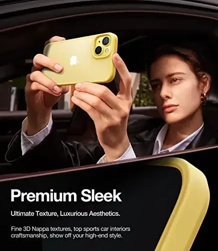 TORRAS Upgraded Shockproof for iPhone 14 Case [10FT Military Drop Protection][Sleek Premium Touch] Translucent Back & Soft Edge Slim Silicone Cover, Yellow - 6