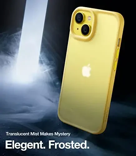 TORRAS Upgraded Shockproof for iPhone 14 Case [10FT Military Drop Protection][Sleek Premium Touch] Translucent Back & Soft Edge Slim Silicone Cover, Yellow - 7