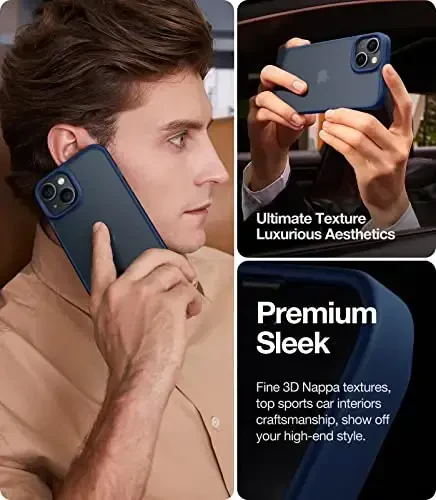 TORRAS Upgraded Shockproof for iPhone 14 Case [12FT Military Drop Protection][Sleek Premium Touch] Translucent Back & Soft Edge Slim Silicone Cover, Frosted Black - 5