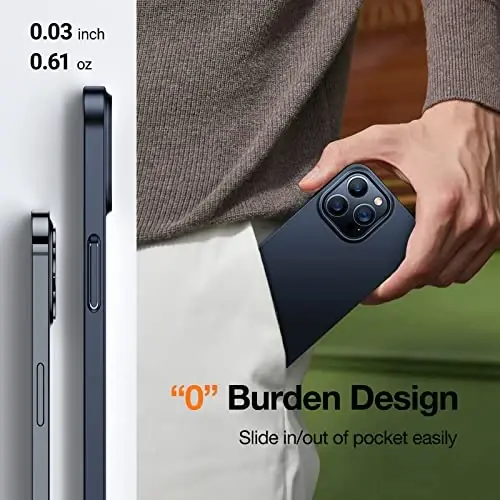 TORRAS Magnetic Slim Fit Designed for iPhone 14 Pro Case, Ultra Thin Strong Magnetic Velvety Touch Anti-Scratch Compatible with MagSafe Cover Phone Case for iPhone 14 Pro, Space Black - 6