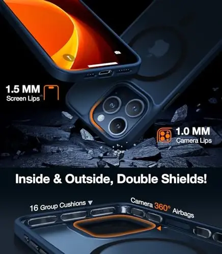 TORRAS Magnetic Shockproof for iPhone 15 Pro Case, [Military-Grade Drop Tested] [Compatible with MagSafe] Translucent Slim Protective Anti-Scratch Anti-Fingerprint Guardian Mag 2023 - 4