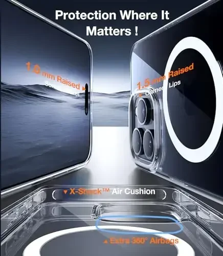 TORRAS iPhone 15 Pro uchun yangilangan magnitli & stendli g‘ilof [Harbiy darajadagi tushish sinovidan o‘tgan] [MagSafe bilan mos] Yupqa yengil muzli g‘ilof iPhone 15 Pro telefon g‘ilofi Professional (6.1