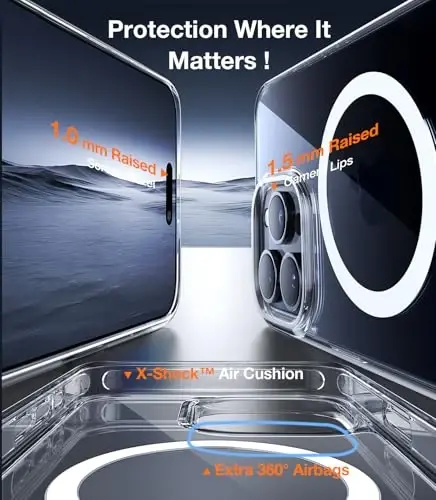 TORRAS iPhone 15 Pro uchun yangilangan magnitli & stendli g‘ilof [Harbiy darajadagi tushish sinovidan o‘tgan] [MagSafe bilan mos] Yupqa yengil muzli g‘ilof iPhone 15 Pro telefon g‘ilofi Professional (6.1