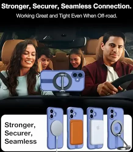 TORRAS Magnetic 360° Spin Stand Case for iPhone 16 Case, [Full Camera Protection][Fit for MagSafe][16FT Mil-Grade Drop Protection] Slim Blue Case for iPhone 16 Phone Case (6.1