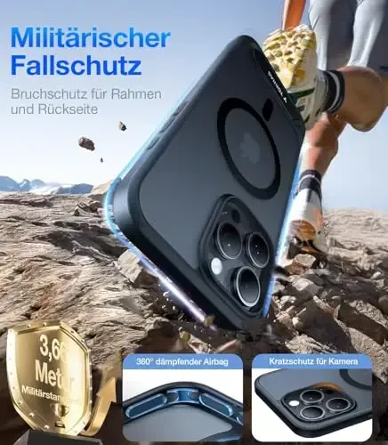 TORRAS Strong Magnetic & Seamless Stand for iPhone 16 Pro Case, [18N Mighty Magnetic] [12FT Mil-Grade Drop Tested] [Fit for MagSafe] Kickstand Protective Slim Phone Case for iPhone 16 Pro 6.3