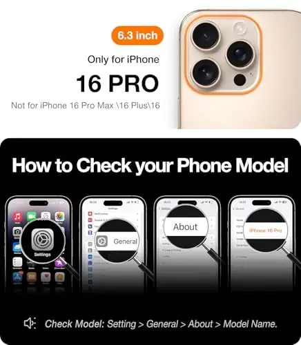 TORRAS Magnetic Slim Fit for iPhone 16 Pro Case, 6.3 inch, Ultra-Thin Case Compatible with MagSafe, Lightweight Matte Anti-Scratch Hard PC Cover Phone Case for iPhone 16 Pro OriginFit, Black - 1