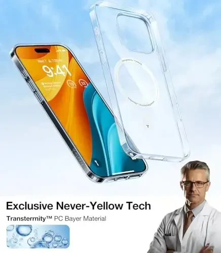 TORRAS Magnetic Slim-Fit for iPhone 16 Pro Max Case 6.9 inch, Ultra-Thin 16 ProMax Phone Case Compatible with MagSafe, Light Anti-Scratch Matte Hard PC Bayer OriginFit, Clear - 6