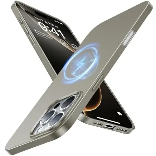 TORRAS Magnetic Slim-Fit for iPhone 16 Pro Max Case 6.9 inch, Ultra-Thin 16 ProMax Phone Case Compatible with MagSafe, Light Anti-Scratch Matte Hard PC Bayer OriginFit, Black - 1