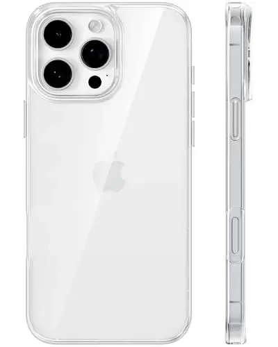 TORRAS iPhone 16 Pro Max uchun kristal tiniq g‘ilof, [Sarg‘ayishga qarshi][Harbiy darajadagi himoya] X-ShockShield 3.0 zarbalarga chidamli, yupqa shaffof yumshoq bamperli himoya g‘ilofi 6.9