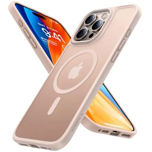 TORRAS iPhone 16 Pro Max uchun magnit zarba o'tkazmaydigan g'ilof, [4X harbiy darajadagi himoya] [MagSafe bilan mos] iPhone 16 Pro Max uchun yarim shaffof g'ilof, tirnalishga qarshi Guardian 6.9